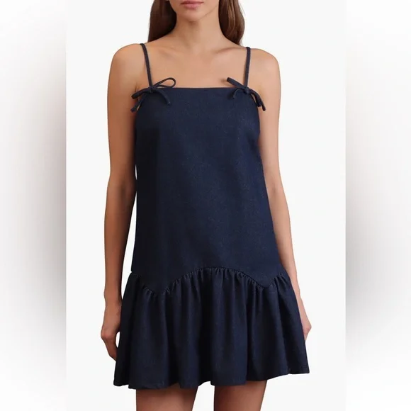NWT AVEC LES FILLES Drop Waist Denim Dress size XS NWT AVEC LES FILLES Drop Waist Denim Dress size XS